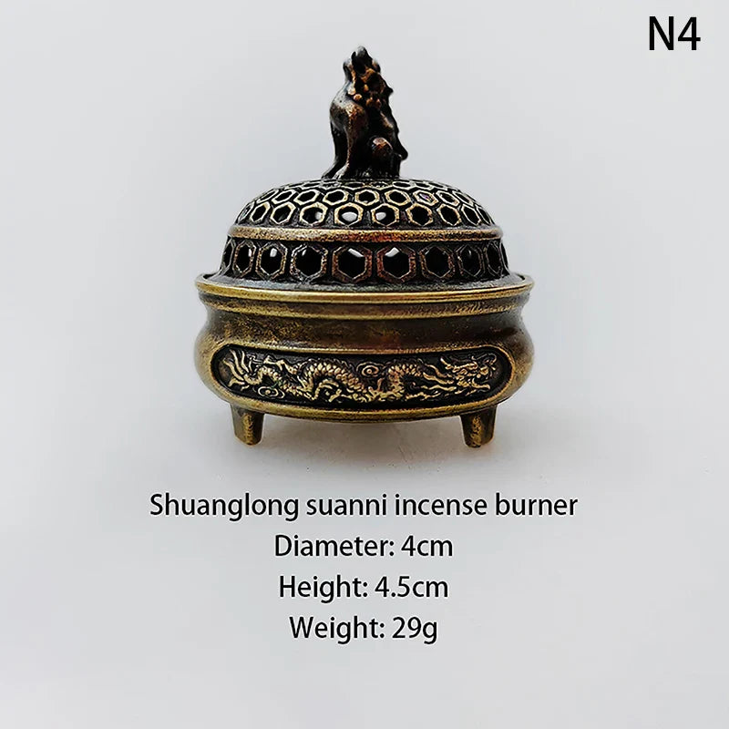 New 1PC Alloy Incense Burner Chinese Buddha Lotus Flower Incense Holder Handmade Censer For Buddhist Home Office Decoration